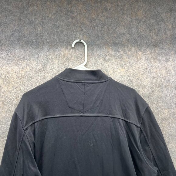 Robert Graham Bomber Jacket Men Large Black Purple Full Zip Classic Fleece Rare - Picture 9 of 13